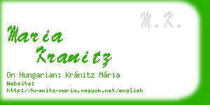 maria kranitz business card